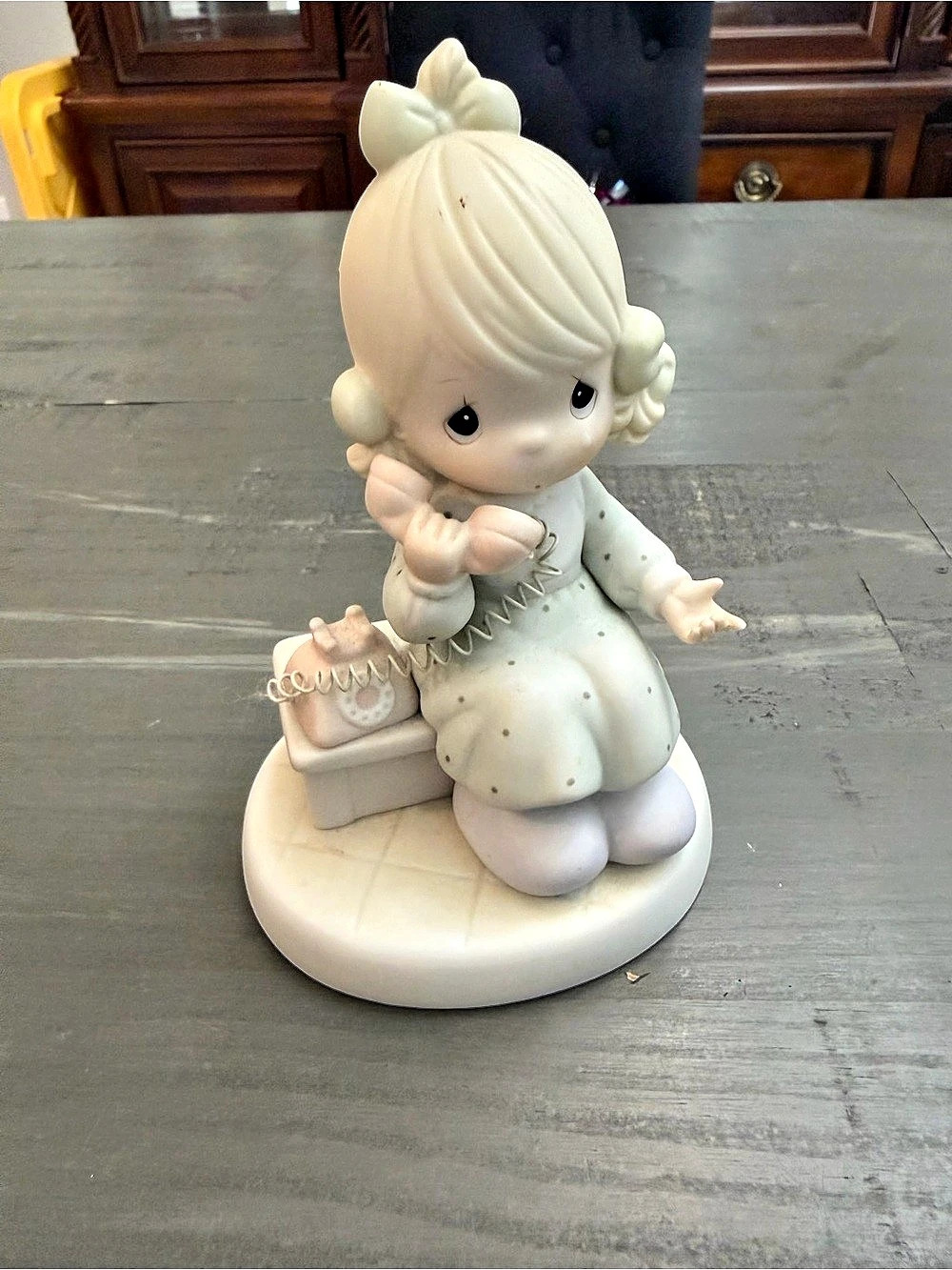 Precious Moments Tell It To Jesus Figurine Decor White Pink